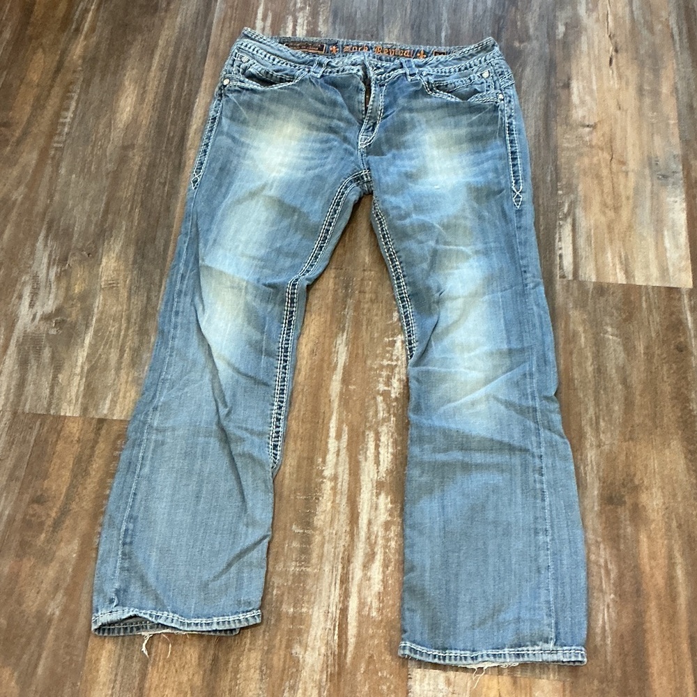 Rock Revival Faded Blue Boot Cut Jeans